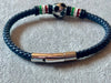 Pulsera mundial de piel and stainless steel color Navy Blue(3), Red (9) Dark Brown/Black (20) Orange (1)