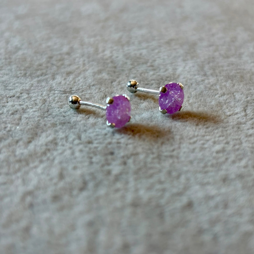 ARRETES DE BROQUEL CIRCONIA ICE (AZUL, ROSITA, MORRADO, AZUL OSCURO, FUCSIA) , PLATA .925