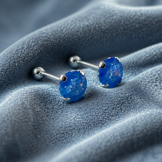 ARRETES DE BROQUEL CIRCONIA ICE (AZUL, ROSITA, MORRADO, AZUL OSCURO, FUCSIA) , PLATA .925