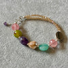 Pulsera con piedras naturales color negro, roja, verde, naranja, amtista, multicolor. Plata .925