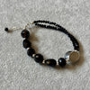 Pulsera con piedras naturales color negro, roja, verde, naranja, amtista, multicolor. Plata .925