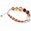 Pulsera con piedras naturales color negro, roja, verde, naranja, amtista, multicolor. Plata .925