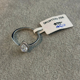 ANILLO DE GOTA CON BANO DE RODIO PLATA .925 7,8,9
