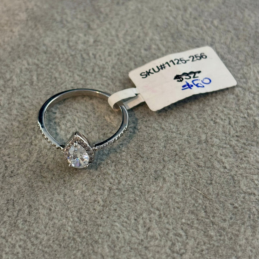 ANILLO DE GOTA CON BANO DE RODIO PLATA .925 7,8,9