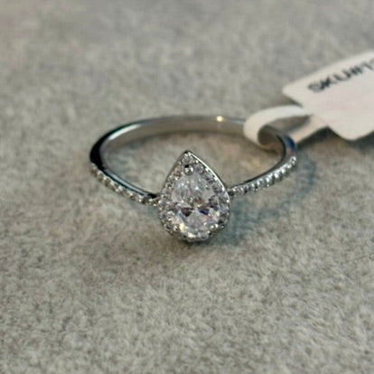 ANILLO DE GOTA CON BANO DE RODIO PLATA .925 7,8,9