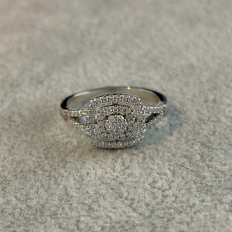 Anillo cuadrado con zirconia blanca 6, 7
