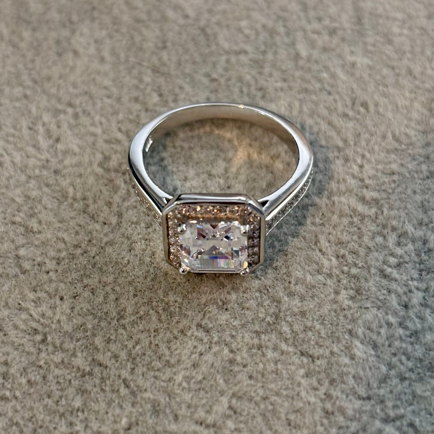 Anillo de compromiso con bano de rodia talla 6,7,8,9