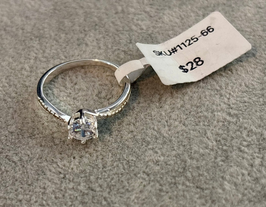 ANILLO SOLITARIO PLATA .925 TALLA 7,8
