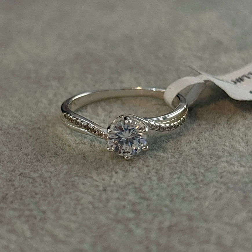 ANILLO SOLITARIO PLATA .925 TALLA 7,8