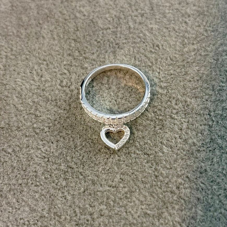 Anillo Corazon con Zirconia Blanca 6,7,8,9