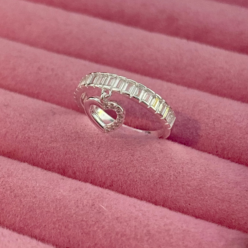 Anillo Corazon con Zirconia Blanca 6,7,8,9