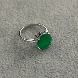 ANILLO CON PARAIBA REDONDA TALLA 5,6,8,9 CON BANO DE RODIO