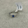 ANILLO PLATA DISENO CORAZON AZUL O BLANCO