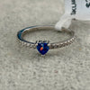 ANILLO PLATA DISENO CORAZON AZUL O BLANCO