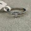 ANILLO PLATA DISENO CORAZON AZUL O BLANCO
