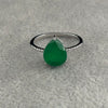 ANILLO CON PIEDRA PARAIBA GOTA DISENO AL AZAR, ELIGEN TALLA 5,6,7,8,9, CON BANO DE RODIO