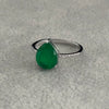 ANILLO CON PIEDRA PARAIBA GOTA DISENO AL AZAR, ELIGEN TALLA 5,6,7,8,9, CON BANO DE RODIO