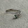 ANILLO SERPIENTE VERDE PLATA .925