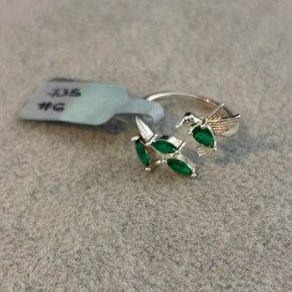ANILLO COLIBRI ZIRCONIA VERDE TALLA 6