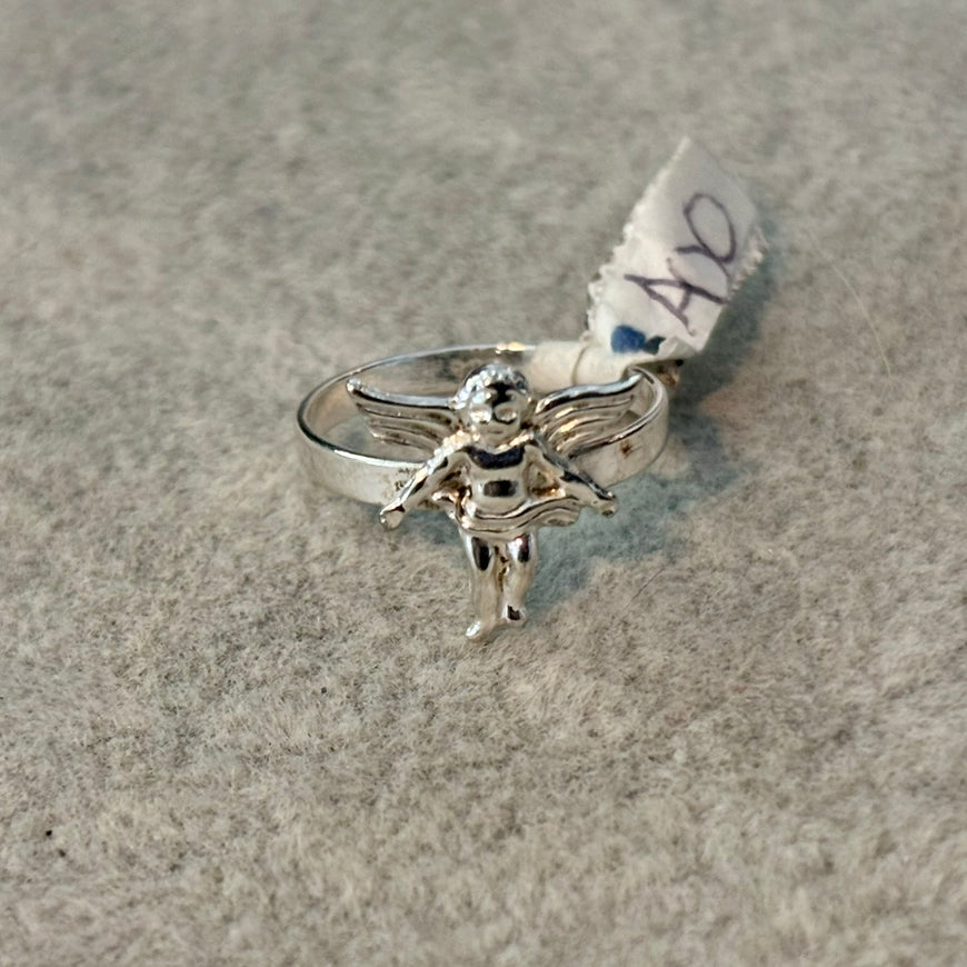 Anillo para el pie en plata .925 con diseno angel Talla 3