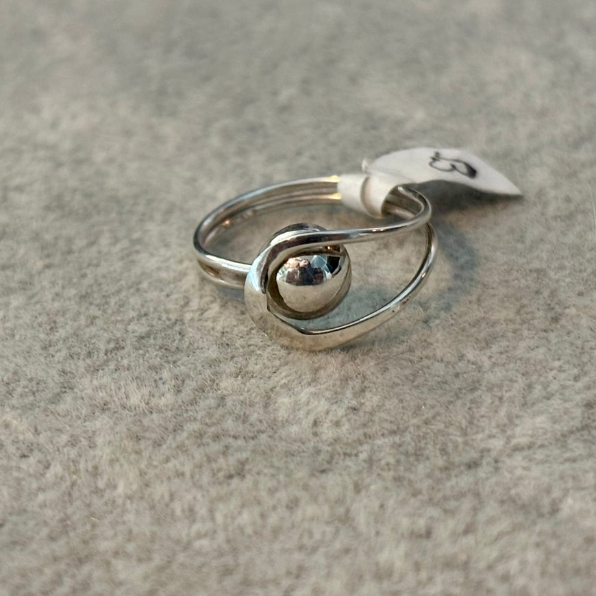 Anillo para el pie en plata .925 con bola Talla 3