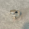 Anillo para el pie en plata .925 con dos corazones Talla 4