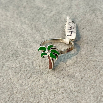 Anillo para el pie en plata .925 con arbol palmera Talla 2