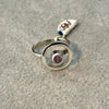 Anillo para el pie en plata .925 con piedra rosa Talla 4.5