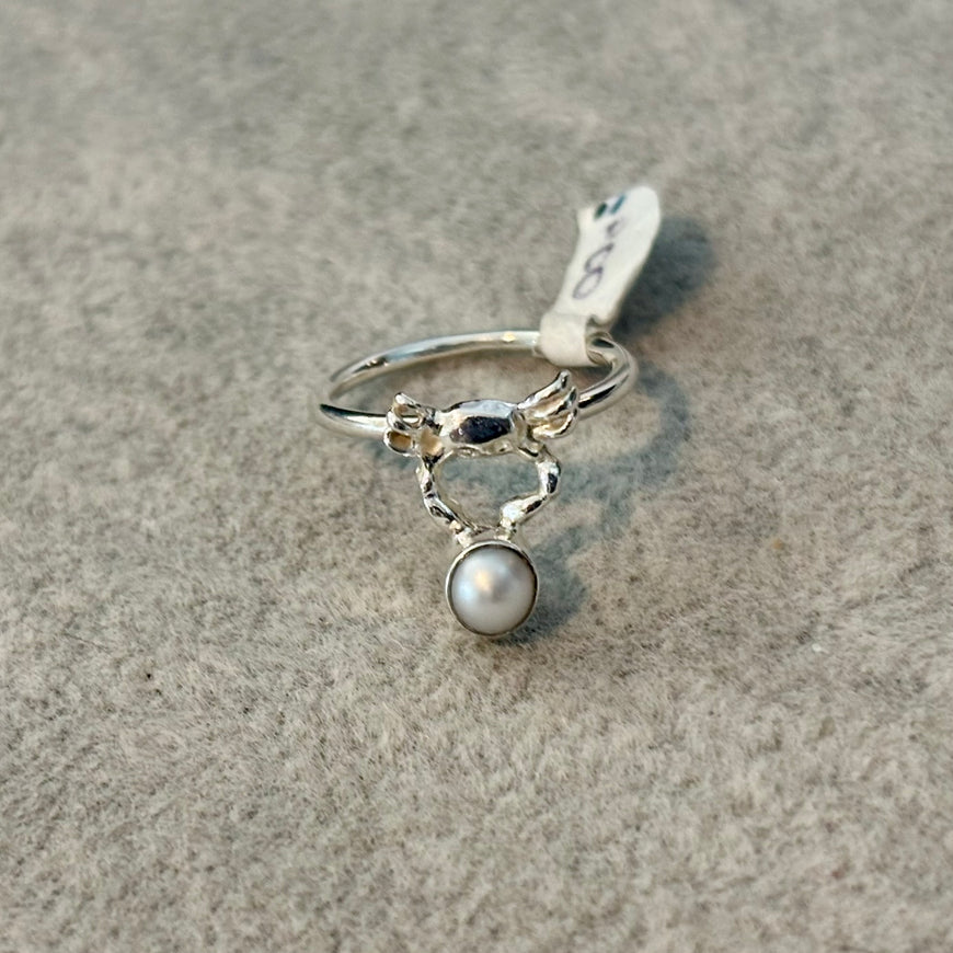 Anillo para el pie en plata .925 con pearl Talla 2.5