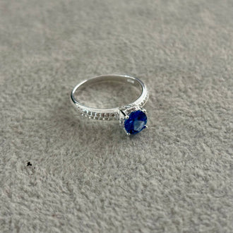ANILLO CON CIRCONIA AZUL TALLA 5,7,9