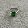 ANILLO CUADRADO CON ZIRCONIA VERDE TALLA 6,8