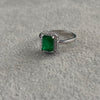 ANILLO CUADRADO CON ZIRCONIA VERDE TALLA 6,8