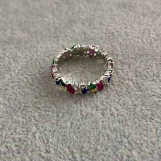 ANILLO CHURUMBELA CON CIRCONIA CORTE BAGGUET MULTI-COLOR 7,8,9
