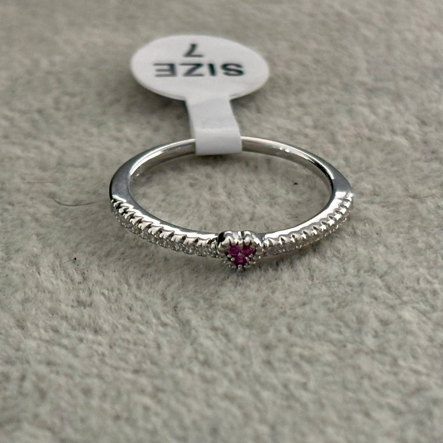 ANILLO CORAZONCITO ROSA TALLA 7
