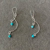 ARETES MEDIA GOTA ALAMBRE, COLOR ROSA, CAFE, MORADO, AZUL TURQUEZA, BLANCO, ROJO, VERDE, PLATA .925