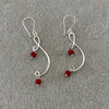 ARETES MEDIA GOTA ALAMBRE, COLOR ROSA, CAFE, MORADO, AZUL TURQUEZA, BLANCO, ROJO, VERDE, PLATA .925