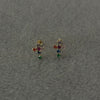 BROQUEL DE CRUZ CON CIRCONIA MULTICOLOR, ORO 10K