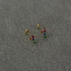 BROQUEL DE CRUZ CON CIRCONIA MULTICOLOR, ORO 10K