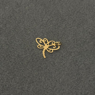DIJE DE LIBELULA CALADA, ORO 14K
