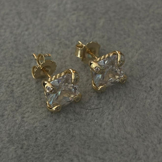 ARRETE CON CIRCONIA CON BANO DE ORO, PLATA .925