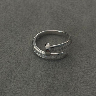 ANILLO CON CIRCONIA Y BANO DE RODIO, TALLA 6, 7, 8, 9, PLATA .925