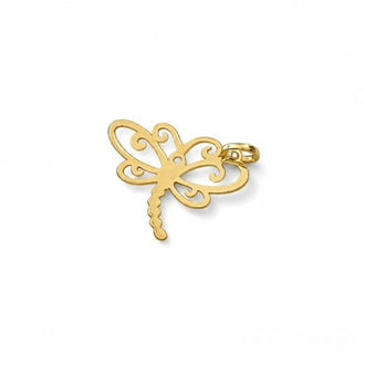 DIJE DE LIBELULA CALADA, ORO 14K