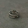 Anillo con corazon Zirconia y corazon negro, Talla 6,7 ,  Plata .925