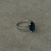 Anillo con Zirconia y Oval Zirconia Azul, Talla 6,7,8, Plata .925