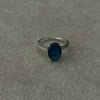 Anillo con Zirconia y Oval Zirconia Azul, Talla 6,7,8, Plata .925