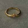 Anillo de Pico Con Zirconia rosa color Dorado, Talla 6(2),8, Plata .925
