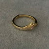 Anillo de Pico Con Zirconia rosa color Dorado, Talla 6(2),8, Plata .925