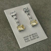 Arretes Cuadrado color Blanco y Amarillo, Plata .925