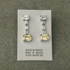 Arretes Cuadrado color Blanco y Amarillo, Plata .925
