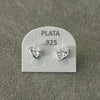 Arretes con Zirconia estillo corazon, Plata .925